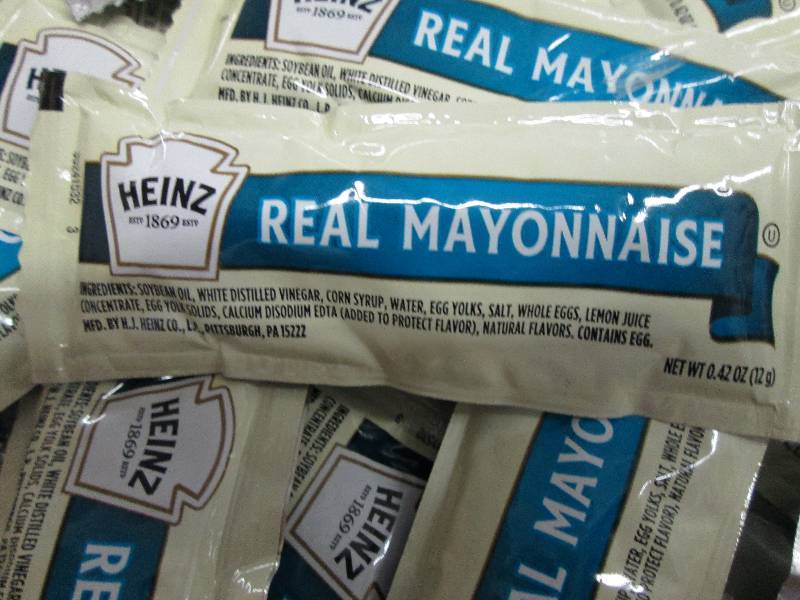 lot 110 image: Case of 500 Heinz Real Mayonnaise ....
