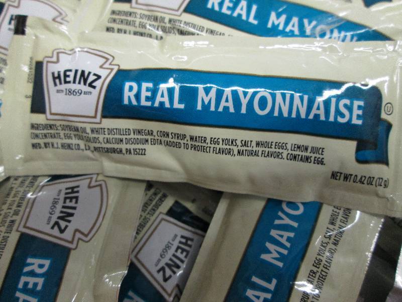 lot 111 image: Case of 500 Heinz Real Mayonnaise ....