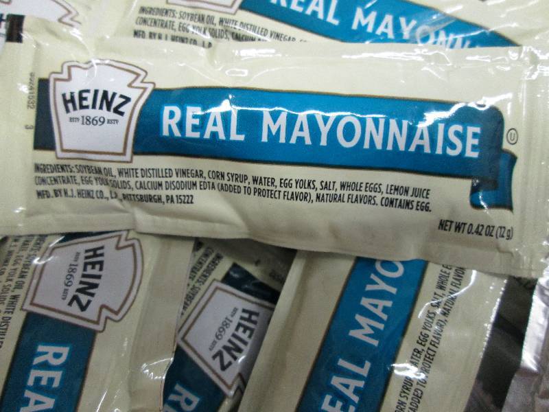 lot 112 image: Case of 500 Heinz Real Mayonnaise ....