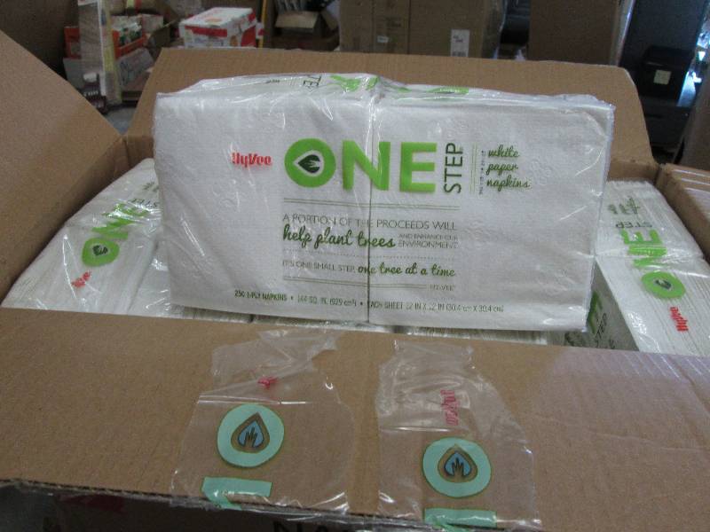 lot 149 image: Case of Hyvee One Step 12x12 Napkin...
