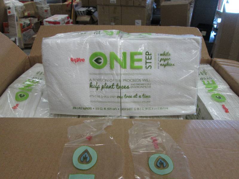 lot 151 image: Case of Hyvee One Step 12x12 Napkin...