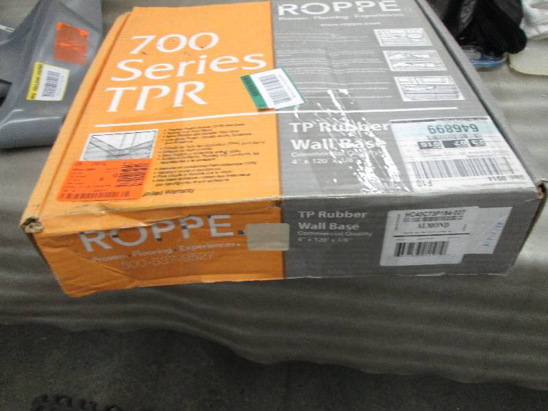 lot 303 image: Roppe 700 Series Almond 4 in. x 18...