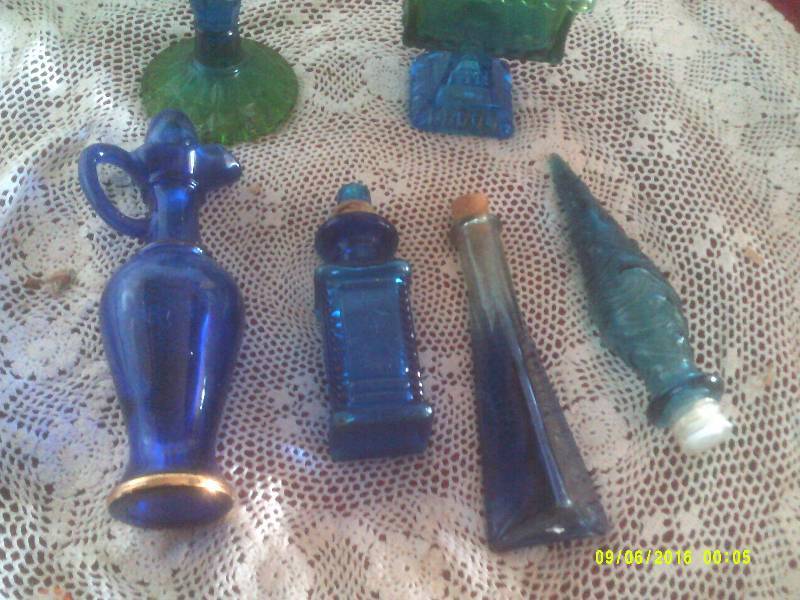 COBALT BLUE AND BLUE AND GREEN GLASSWEAR