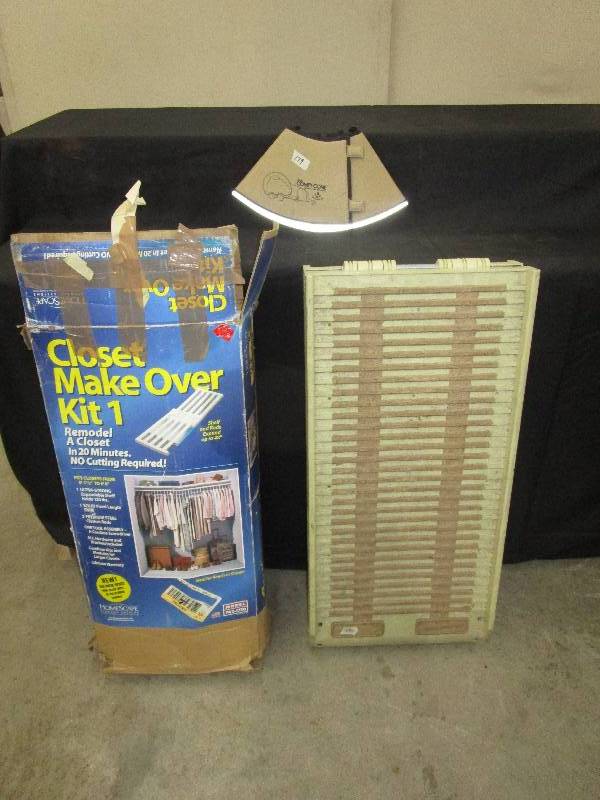 lot 87 image: pet ramp, pet cone, and closet makeover kit