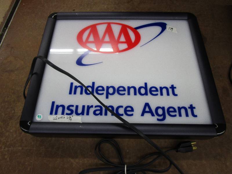 lot 93 image: Triple A lighted sign 22 x 18 x 2 34 works