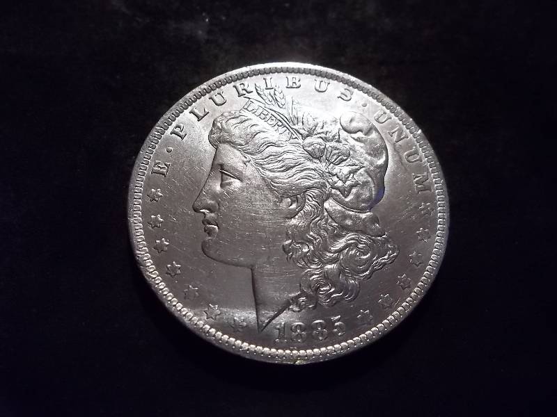1885 O Morgan Silver Dollar Vam 6 Hole In The Breast Reverse