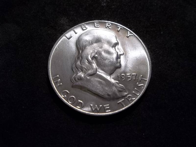 1957 D  Franklin Half Dollar