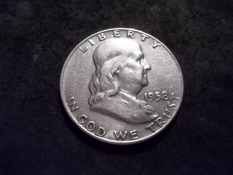 1958 D  Franklin Half Dollar