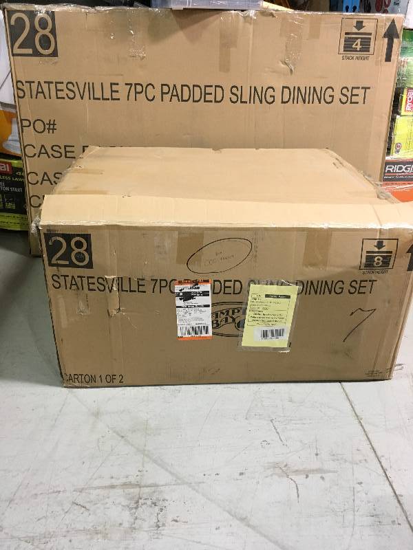Hampton Bay Statesville 7-Piece Padded Sling Patio Dining Set not used