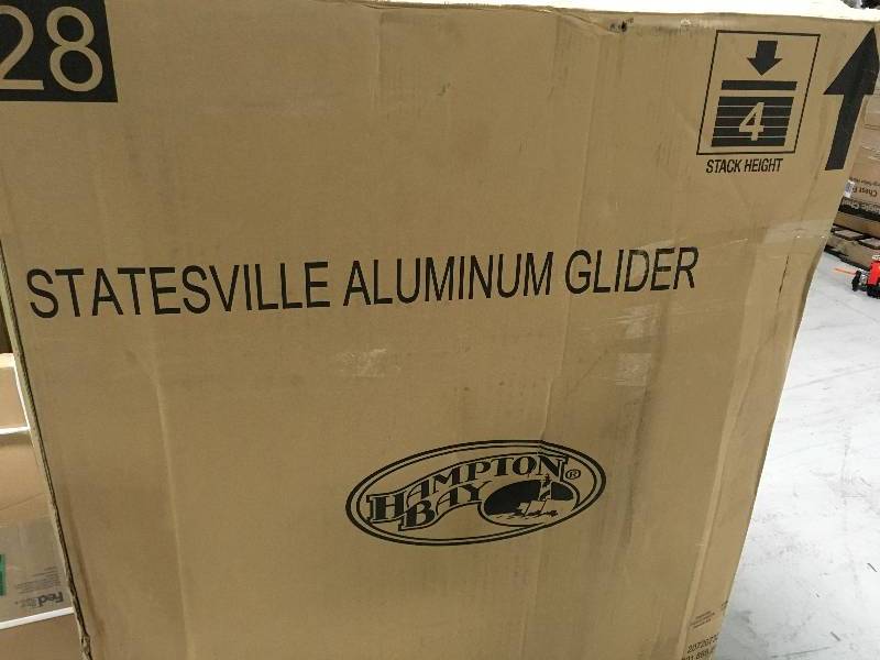 Hampton Bay   Statesville Pewter Aluminum Outdoor Glider not used