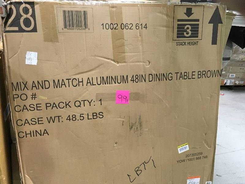 Hampton Bay   Commercial Grade Aluminum Brown Round Outdoor Dining Table not used