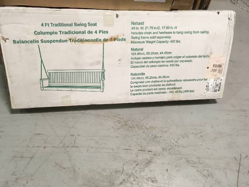 Jennings 4 ft. Traditional Wood Porch Patio Swing not used