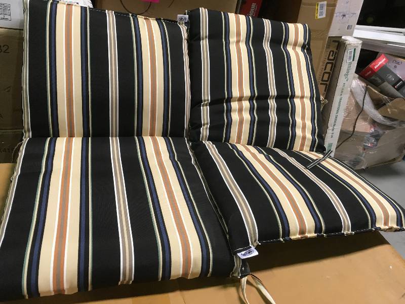 Caprice Stripe Mid-Back Outdoor Dining Chair Cushion (2-Pack) not used