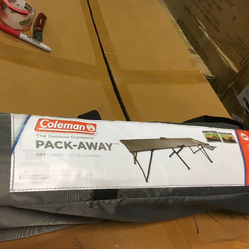 COLEMAN Pack-Away Cot with Side Table not used