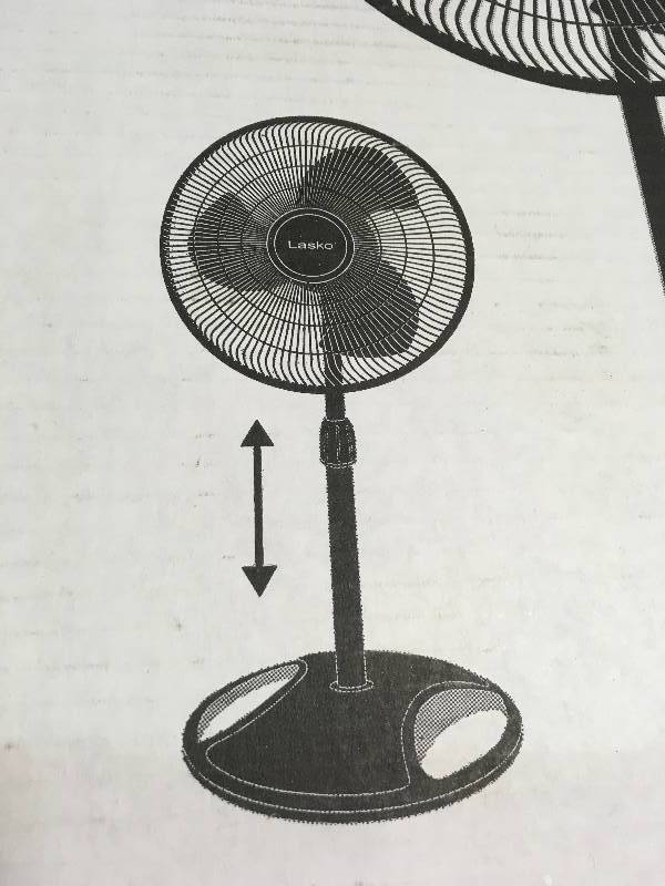 Lasko 16 inch Oscillating Pedestal Adjustable Floor Fan 3 Speed Black not used