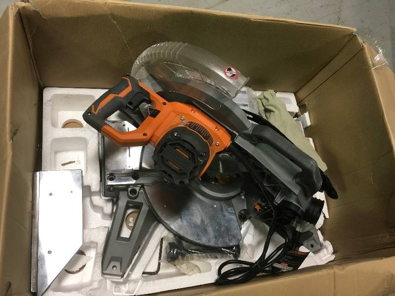 Ridgid 15 Amp 12 in. Dual Bevel Miter Saw with Laser  in good working condition