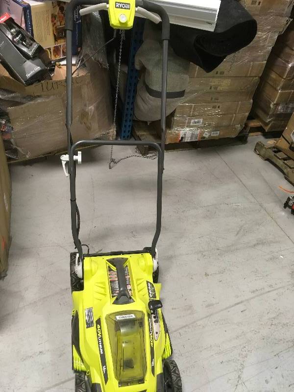 Ryobi  16 in. 40-Volt Lithium-Ion Cordless Battery Walk Behind Push Lawn Mower - BatteryCharger Not Included  in good working condition