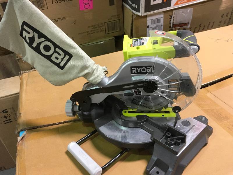 Ryobi  18-Volt ONE Cordless 7-14 in. Miter Saw (Tool Only) with Blade and Blade Wrench  in good working condition
