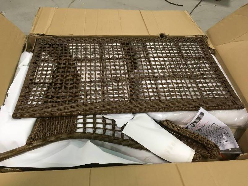 Hampton Bay Spring Haven Brown Wicker Outdoor Patio Loveseat BARE not used