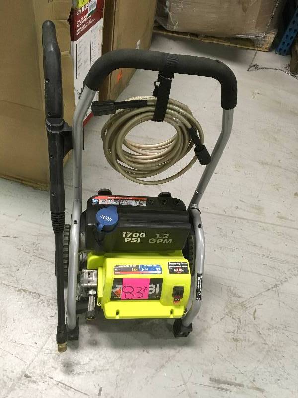 Ryobi  1,700 PSI 1.2 GPM Electric Pressure Washer used in working conditions