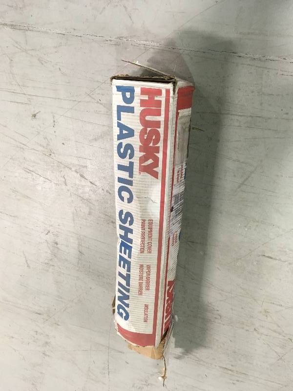 Husky 20 ft. x 50 ft. Clear 6 mil Plastic Sheeting in good conditions