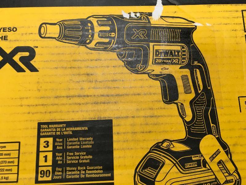 lot 29 image: DEWALT 20-Volt MAX XR Lithium-Ion Cordless Brushless Drywall Screw Gun Kit with (2) Batteries 2Ah, Charger and Contractor Bag
