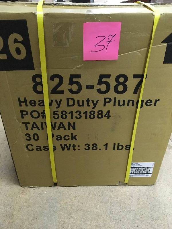 lot 37 image: Heavy-Duty Force Cup Plunger Lot of one  Box  30 pack New