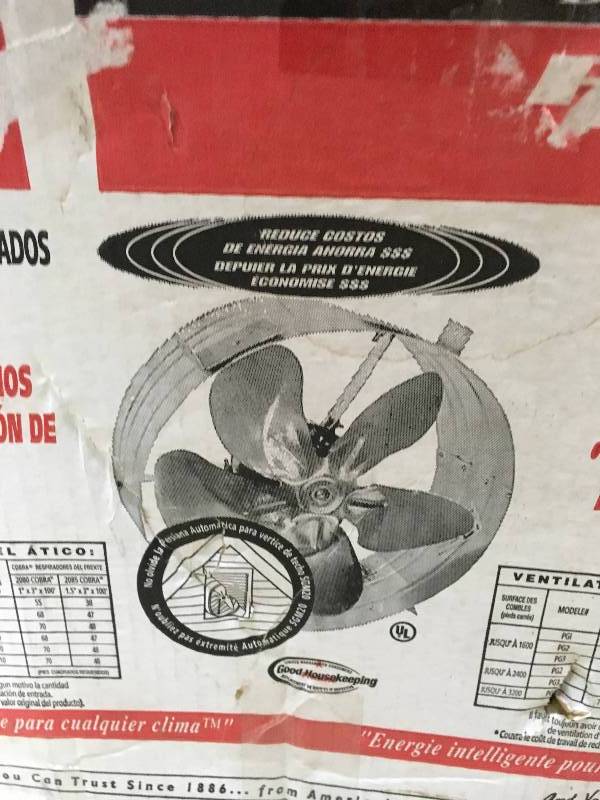 lot 44 image: Master Flow Pg1 Power Attic Ventilator Gable Mount Vent not used
