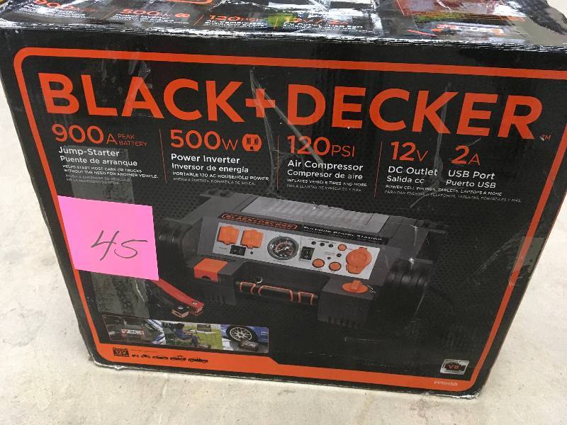 lot 45 image: Black & Decker 500-Watt Portable Power Station in working conditions