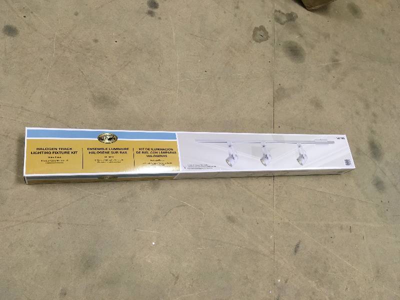 lot 48 image: Hampton Bay 3-Light White Pinhole Cylinder Linear Track Lighting Kit not used