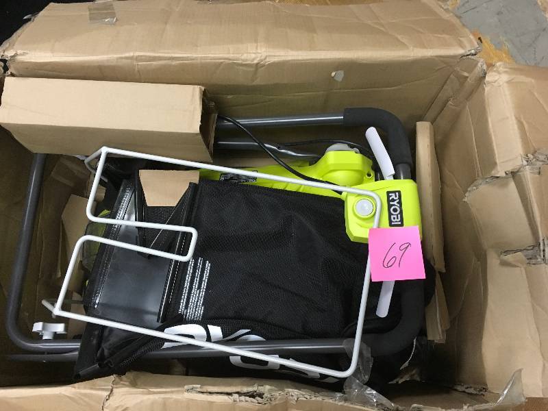 lot 69 image: RYOBI 16 in. ONE 18-Volt Lithium-Ion Cordless Battery Walk Behind Push Lawn Mower - BatteryCharger Not Included not used