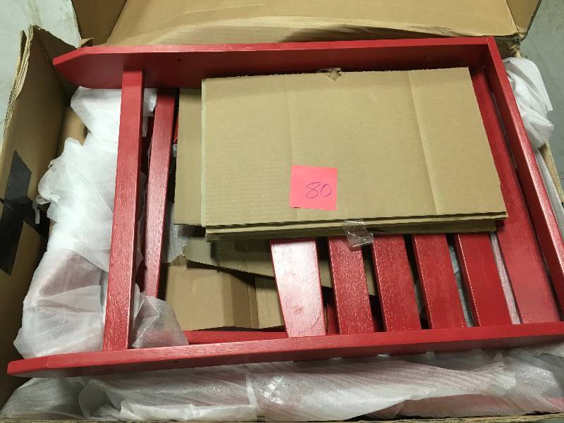 lot 80 image: Chili Red Folding Outdoor Adirondack Chair (2-Pack) not used