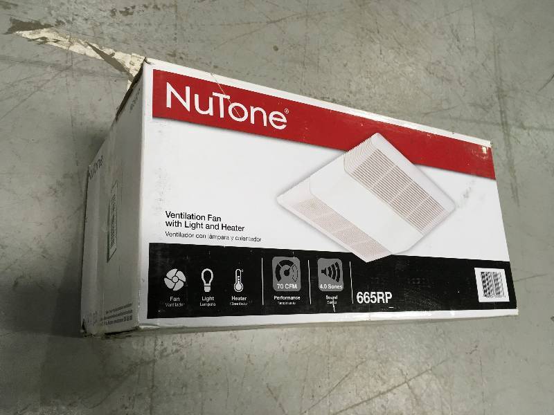lot 96 image: NUTONE 70 CFM Ceiling Exhaust Fan with Light and 1300-Watt Heater in good conditions