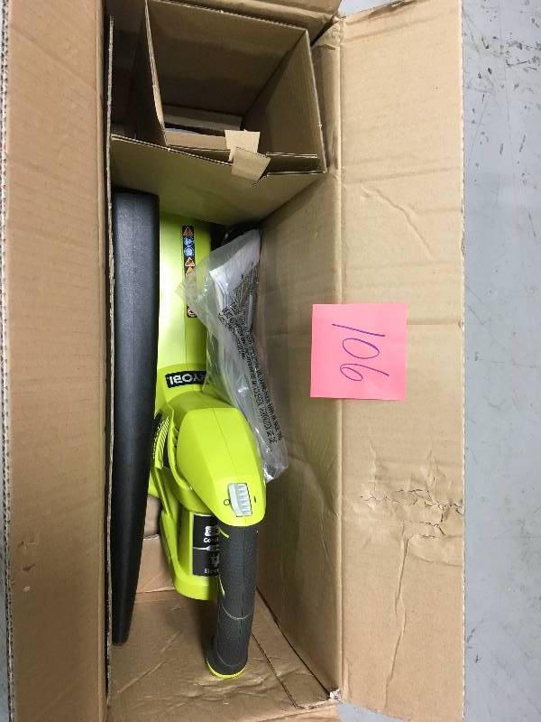 lot 106 image: Ryobi ONE 150 MPH 200 CFM 18-Volt Lithium-Ion Hybrid Leaf BlowerSweeper - Battery and Charger Not Included in working conditions