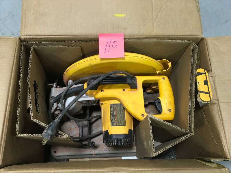 lot 110 image: DEWALT 15 Amp 14 in. Cut-Off Saw  USED In  good working  condition.