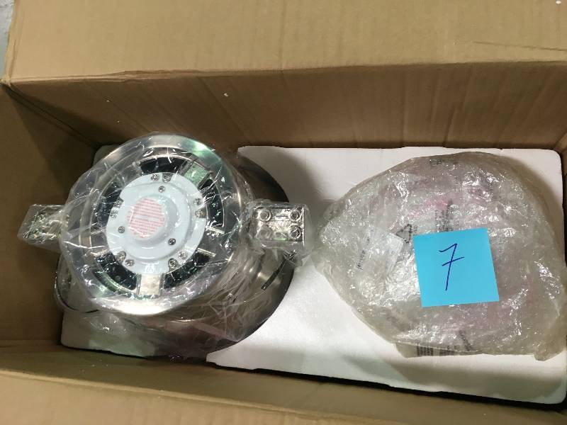 lot 7 image: Hampton Bay Pilot 60 in. and 52 in. Indoor Brushed Nickel Ceiling Fan with Light Kit and Remote Control in good conditions