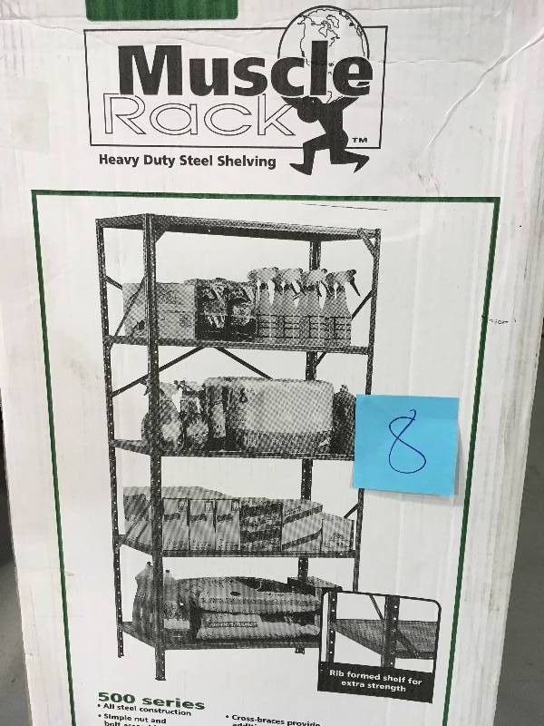 lot 8 image: Esdal 72 in. H x 36 in. W x 16 in. D 5-Shelf Steel Shelving Unit in Gray in good conditions