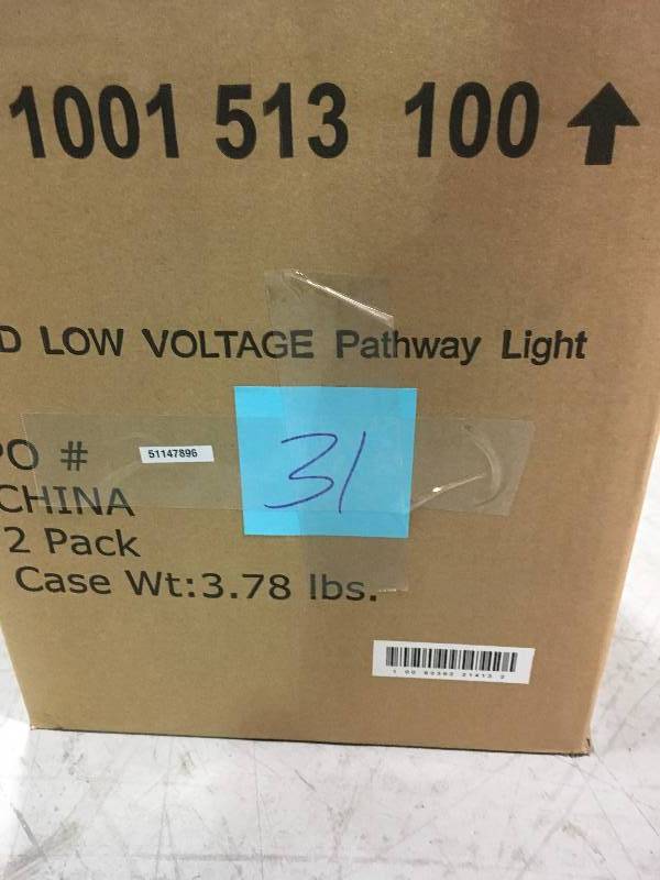 lot 31 image: Hampton Bay Low-Voltage Black Outdoor Integrated LED Black Landscape Path Light not used