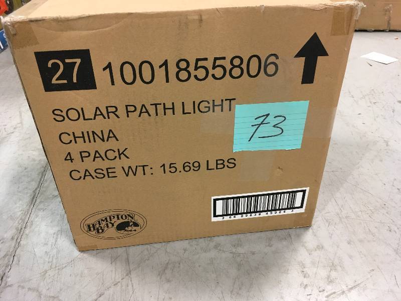 lot 73 image: Hampton Bay Solar Bronze Outdoor Integrated LED New Age Pagoda Landscape Path Light (2-Pack) not used
