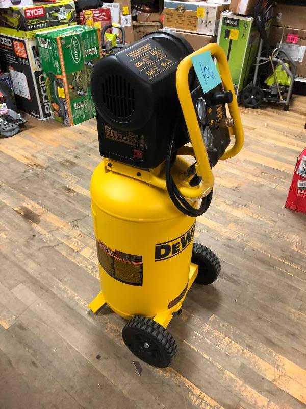 lot 106 image: DEWALT 15 Gal. Portable Electric Air Compressor in working conditions