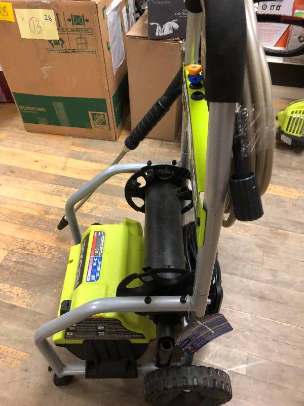 lot 108 image: Ryobi 2,000 PSI 1.2 GPM Electric Pressure Washer in working conditions