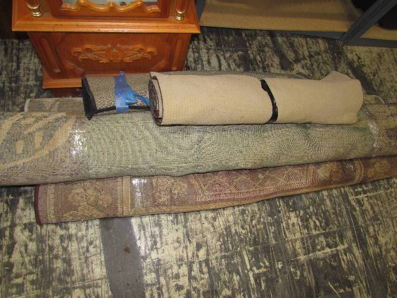 lot 165 image: RUGS, SEVERAL SIZES. GREAT FOR THE OUTDOOR PATIO AREA