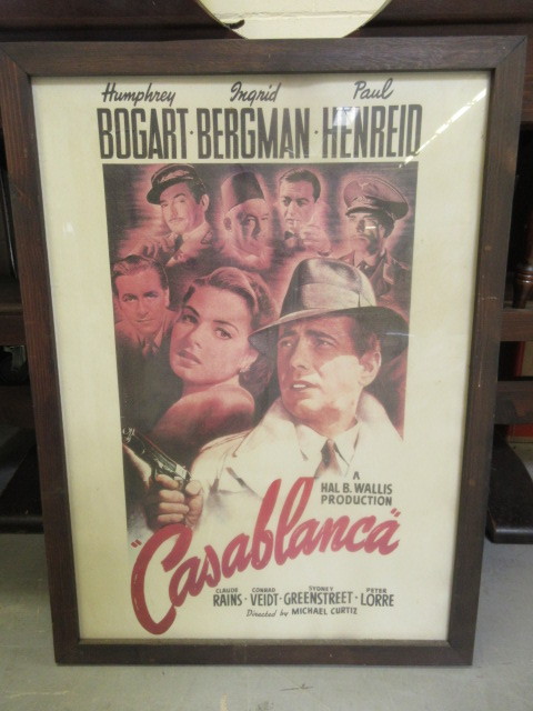 lot 486 image: FRAMED CASABLANCA MOVIE POSTER