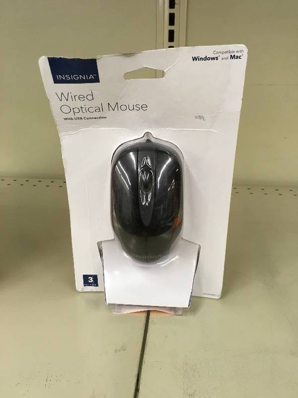 lot 552 image: Insignia Wired Optical Mouse, Retail $9.95