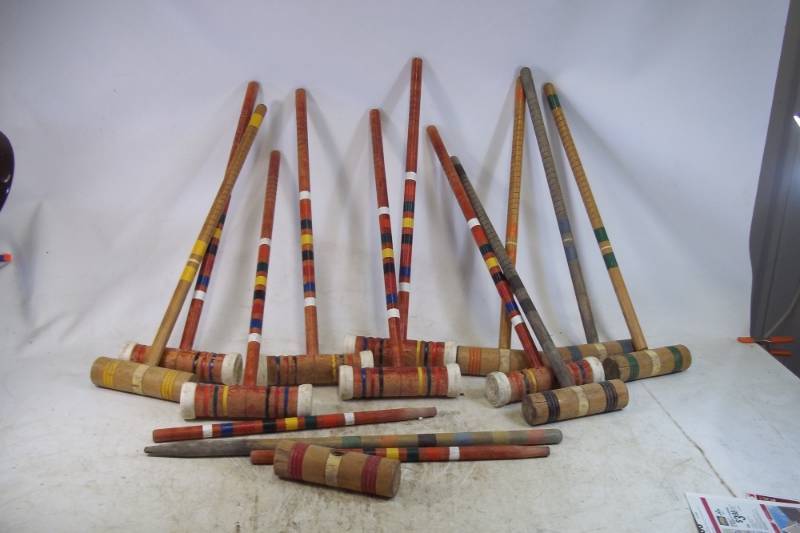 lot 25 image: Croquet Mallets & Stakes