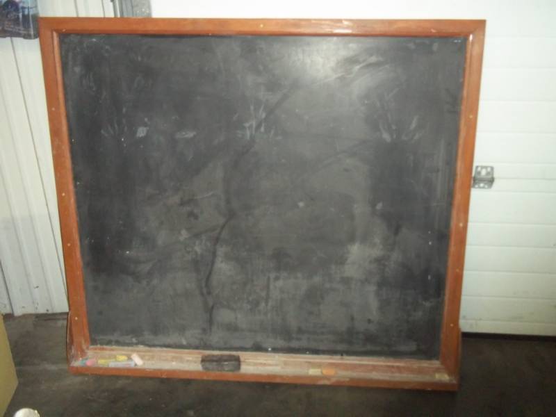lot 5 image: Vintage School Chalk Board. Heavy Slate.
