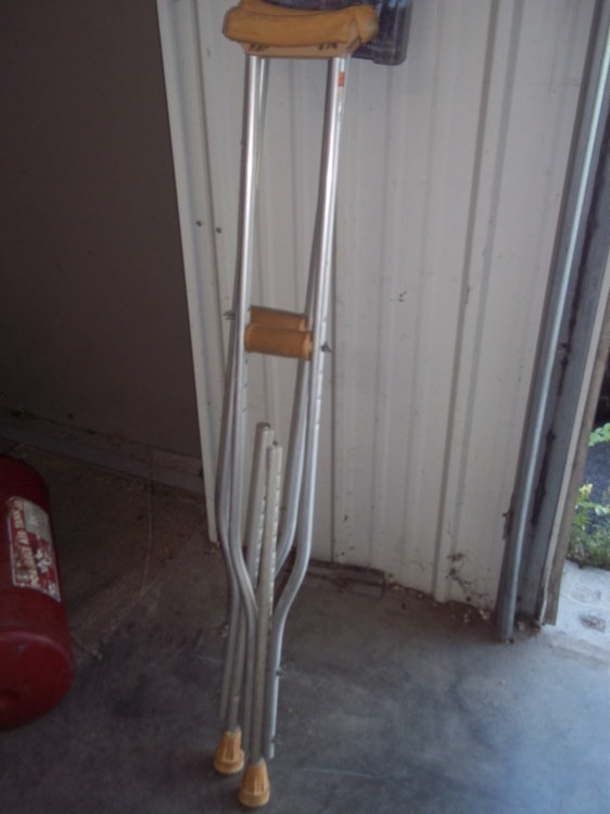 lot 64 image: Set of Crutches