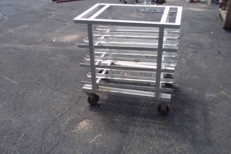 lot 89 image: Aluminum Cart on Wheels. 34 14H x 34 12L x 25W