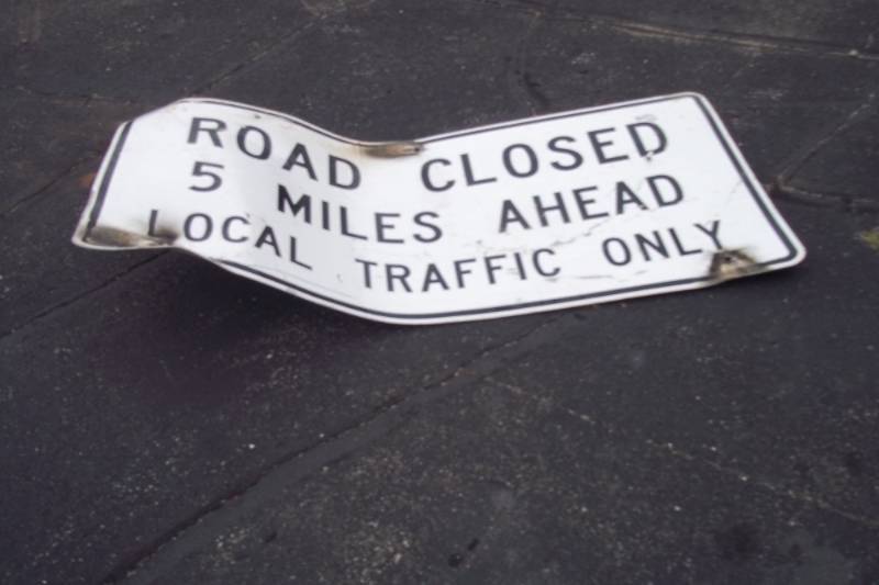 lot 123 image: Aluminum Sign. Road Closed. 30x58