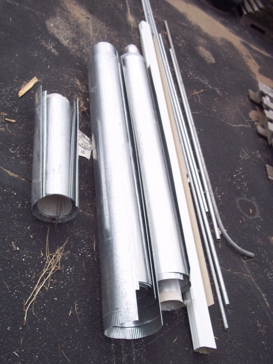 lot 155 image: Duct Work, Rain Gutter Parts, & Conduit
